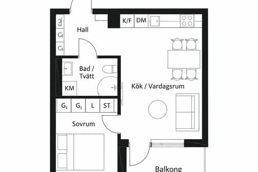 Modern 2:a i Göteborg, inglasad balkong